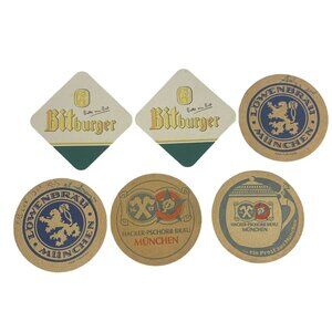 Vintage Rare German Beer Coasters Set Of Six